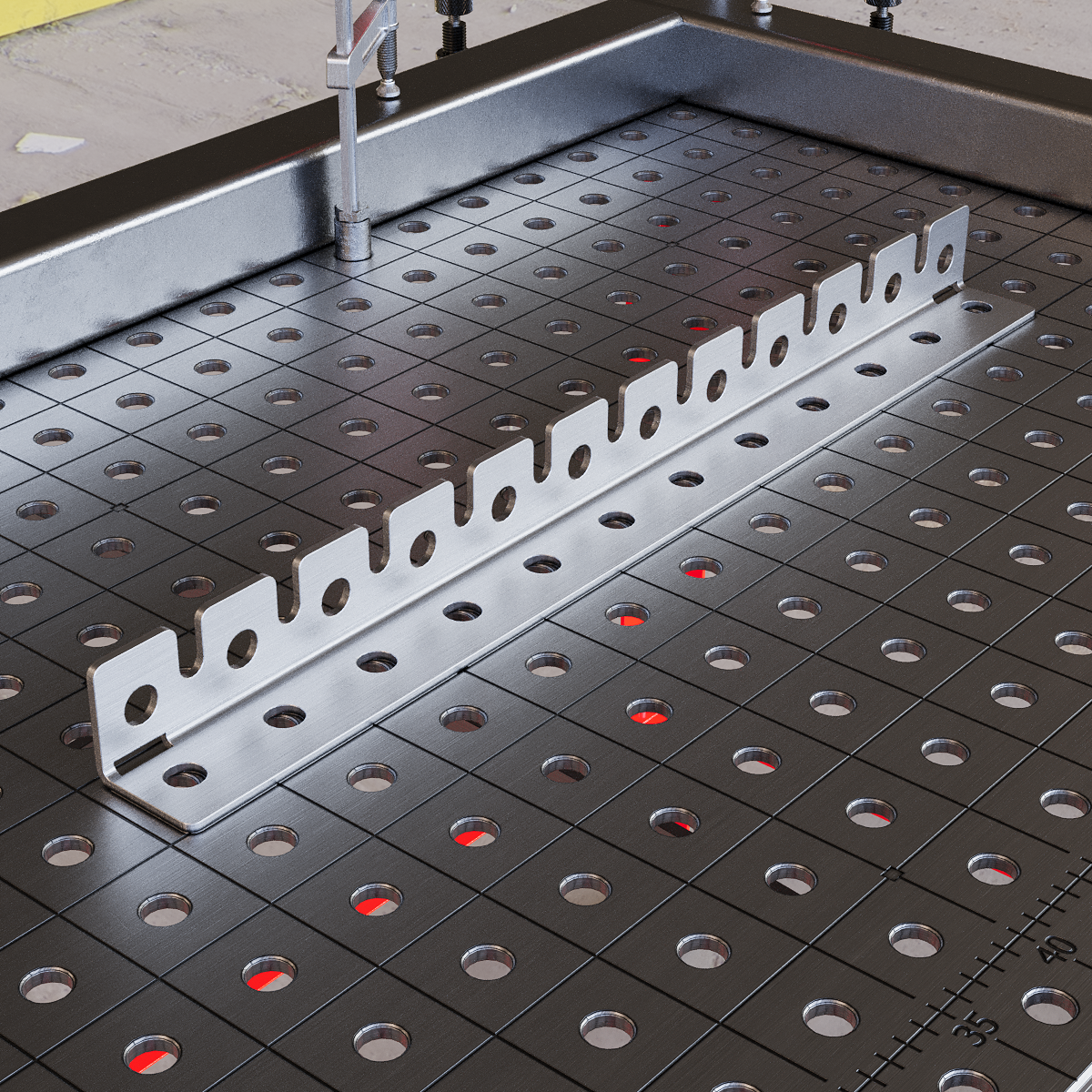Perforated metal angle 590x50x50 4 mm